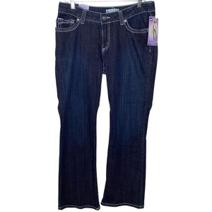 Lee Jeans Women’s Sz 12P Dark Wash Bootcut Midrise Stretch Western Cowgirl NEW